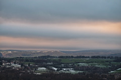 Parallel lines of light in a Winter Sky