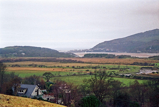 Looking over to Barmouth from the path to Arthog Falls (Scan from 1993)
