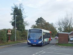 DSCF5233 Stagecoach East (Cambus) 27855 (AE13 EEB) leaving Pampisford - 24 Oct 2018