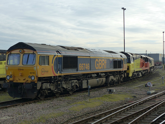 Freight Trio at Eastleigh (2) - 27 January 2015