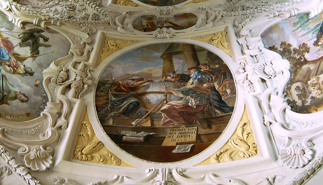 Detail of Ceiling the Theological Hall, Strahov Monastery, Prague