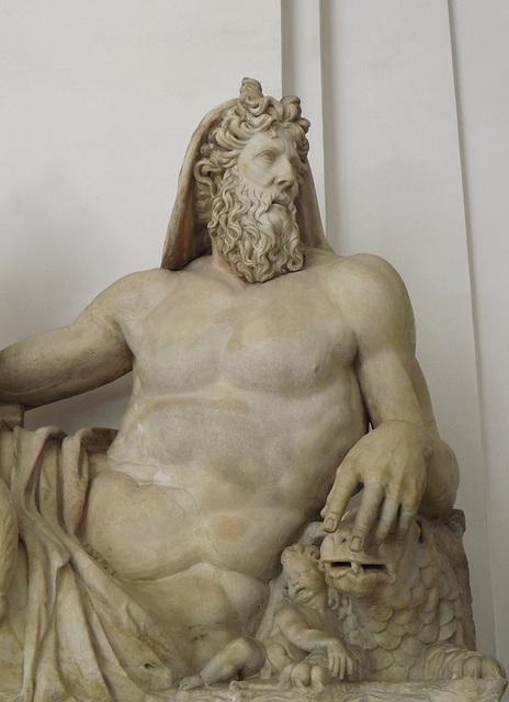 Detail of a River God in the Naples Archaeological Museum, July 2012