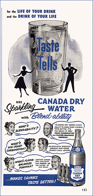 Canada Dry Sparkling Water Ad, 1953