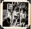 Karen, Joanne and Ricky, sitting in the sandbox c. 1950