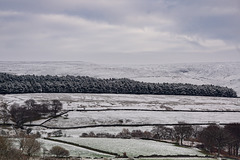 Snow topped hills in the Peak District