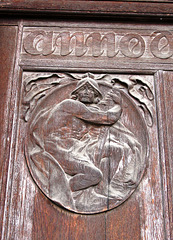 Detail of Door in a wing of the Central  Railway Station, Prague