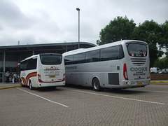 DSCF8157 Bullocks YH17 NKP and Cooks, Southend YN13 BXG at South Mimms - 29 Jun 2017