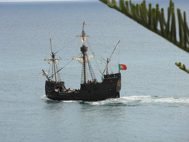 Galleon seen from Praia Formosa, Madeira.