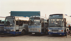 Cambridge Coach Services line up at Kings Hedges - 18 Aug 1992