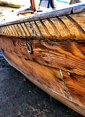 Clinker Built Boat. Seaton Sluice, Northumberland