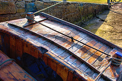Clinker Built Boat. Seaton Sluice, Northumberland