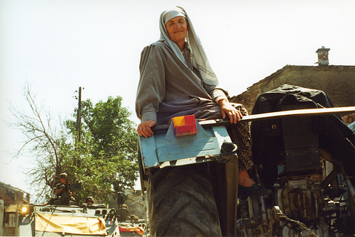 woman - tractor - tank - soldier 1