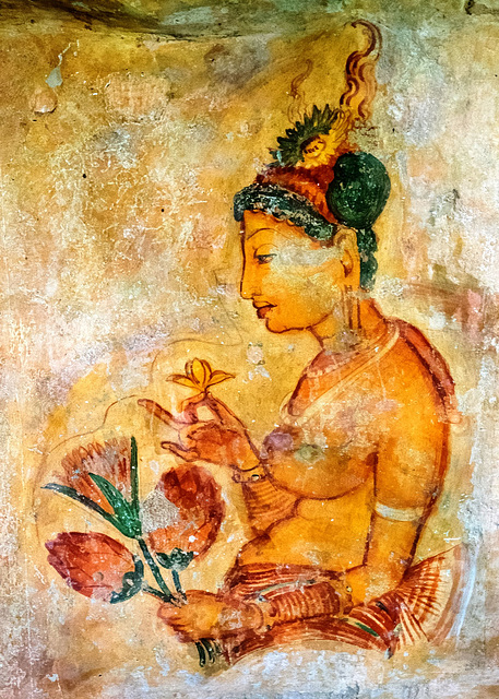 The clouds girl of Sigiriya - Frescoes, Sri Lanka tour - the seventh day