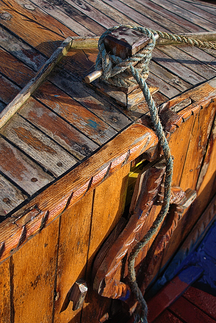 Clinker Built Boat. Seaton Sluice, Northumberland