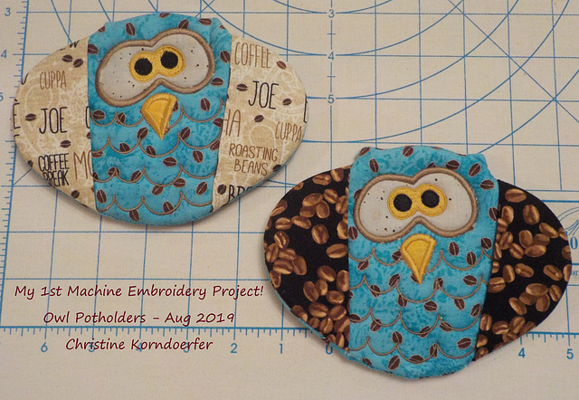 Owl Potholders - Aug 2019