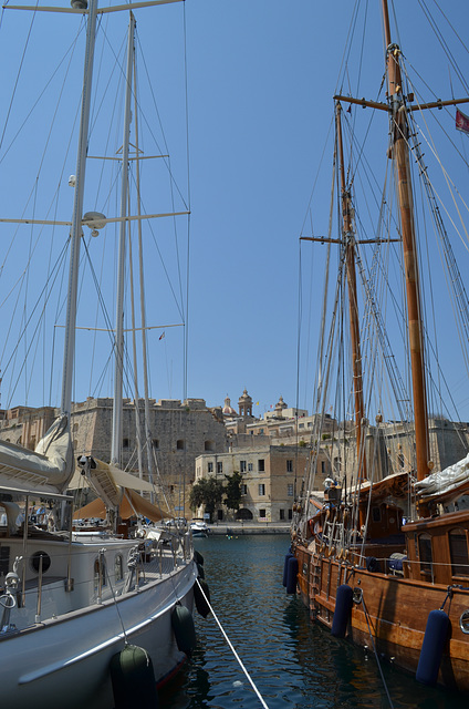 Malta, Senglea from Dockyard Creek (Vittoriosa)