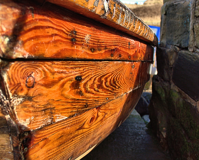 Clinker Built Boat. Seaton Sluice, Northumberland