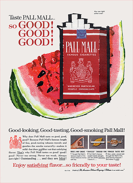 Pall Mall Cigarette Ad, 1961