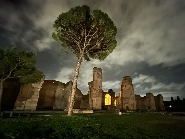 Terme di Caracalla by night.