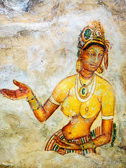The clouds girl of Sigiriya - Frescoes, Sri Lanka tour - the seventh day