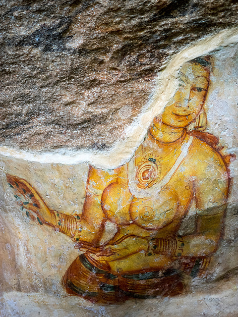 The clouds girl of Sigiriya - Frescoes, Sri Lanka tour - the seventh day