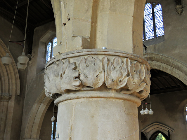 titchmarsh church, northants , c14 south arcade capital