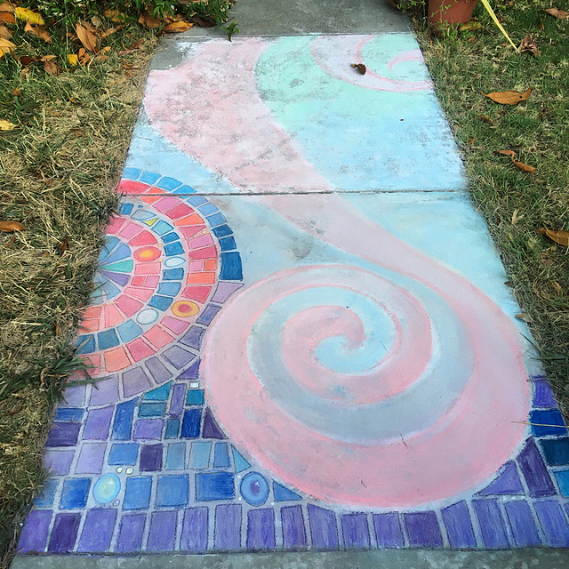 Pandemic chalk: Mosaic swirls 4