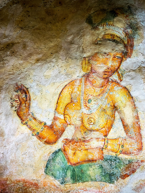 The clouds girl of Sigiriya - Frescoes, Sri Lanka tour - the seventh day