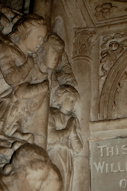 Detail of date stone, Stanton in the Peak Church, Derbyshire