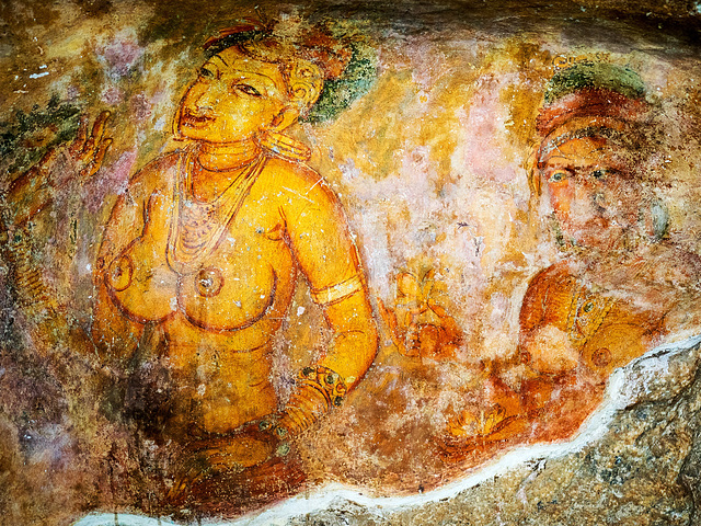 The clouds girl of Sigiriya - Frescoes, Sri Lanka tour - the seventh day