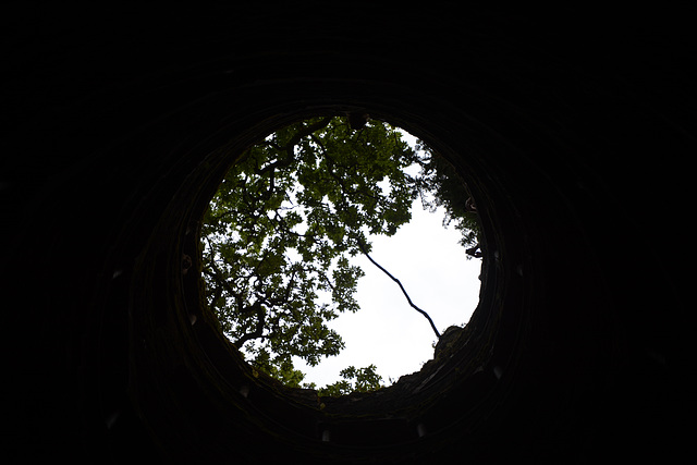 Portugal, Sintra, Iniciatic Well in Quinta da Regaleira (view from inside)