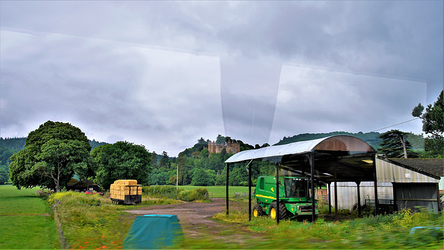 Farmszene aus dem Bus aufgenommen