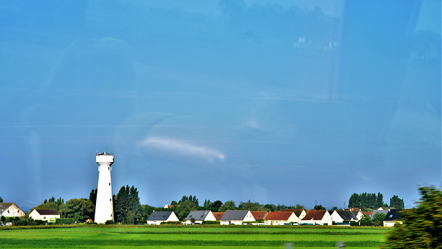 Englische Landschaft aus dem Bus