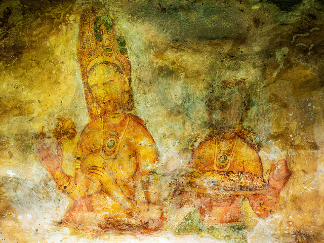 The clouds girl of Sigiriya - Frescoes, Sri Lanka tour - the seventh day