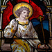 Detail of Victorian stained glass, Stanton in the Peak, Derbyshire