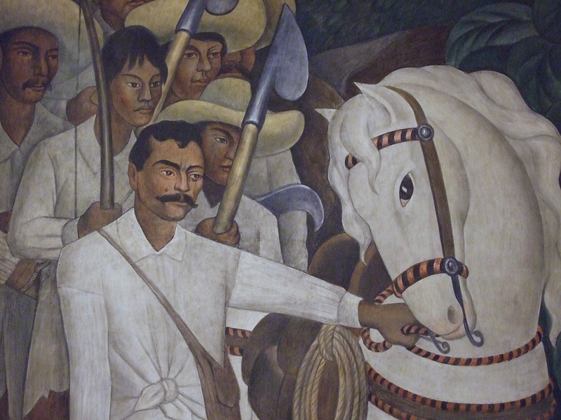 Detail of Agrarian Leader Zapata by Diego Rivera in the Museum of Modern Art, March 2010