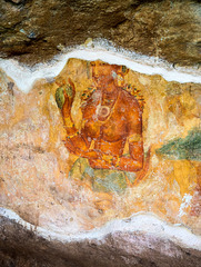 The clouds girl of Sigiriya - Frescoes, Sri Lanka tour - the seventh day