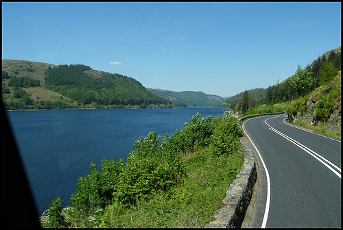 road beside the lake