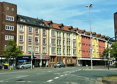 Bunte Häuserreihe im Lotsenviertel