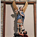 Statue de Saint Michel terrassant le diable dans l'église de Guenroc (22)