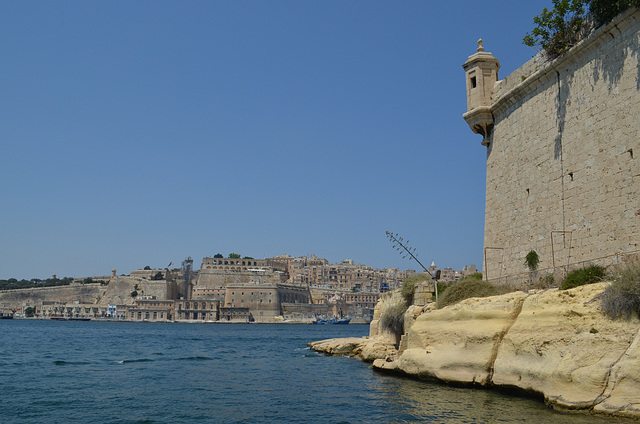 Malta, Valetta and Fort St.Angelo from Dockyard Creek (Vittoriosa)