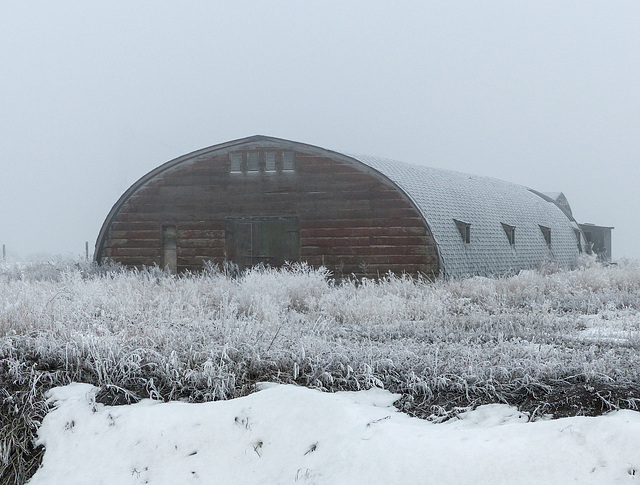 Quonset in fog