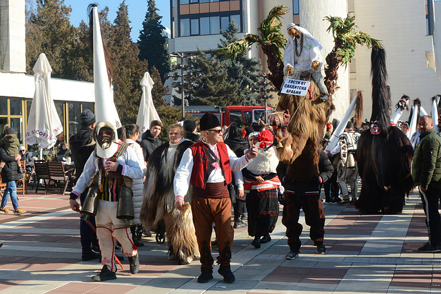 Bulgaria, Blagoevgrad, Exotic Guest at the Carnival "Procession of the Kukers"