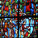 Détail du Vitrail du Miracle de Théophile de la Chapelle Notre-Dame - Cathédrale de Beauvais - Oise