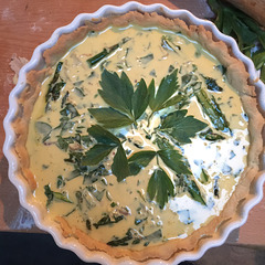 asparagus & lovage tart