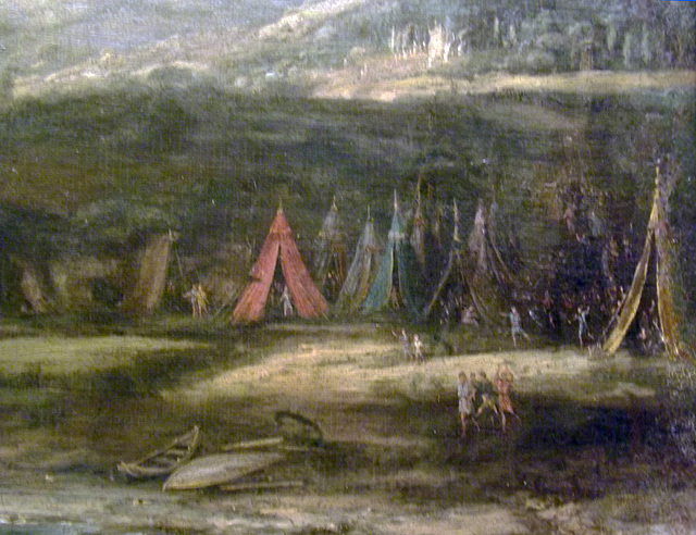 Detail of the Trojan Women Setting Fire to Their Fleet by Claude Lorrain in the Metropolitan Museum of Art, February 2014