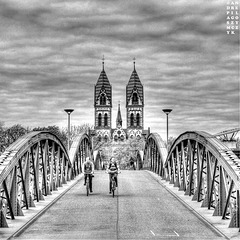 Freiburg, Wiwilíbrücke (Blaue Brücke)