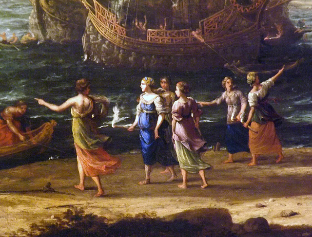 Detail of the Trojan Women Setting Fire to Their Fleet by Claude Lorrain in the Metropolitan Museum of Art, February 2014