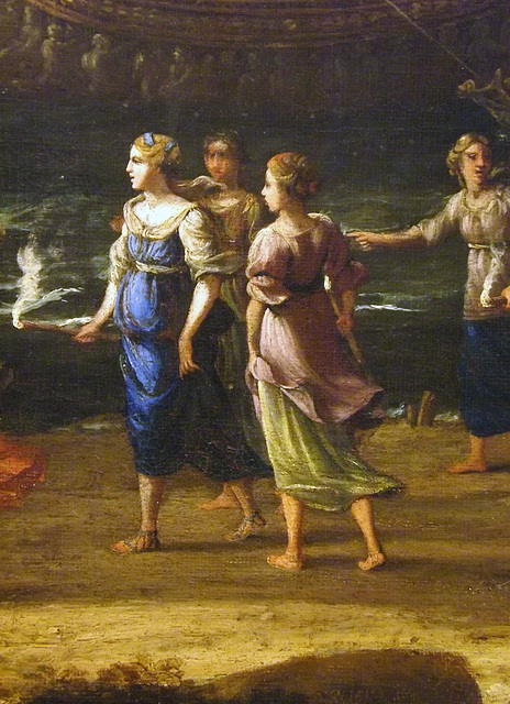 Detail of the Trojan Women Setting Fire to Their Fleet by Claude Lorrain in the Metropolitan Museum of Art, February 2014