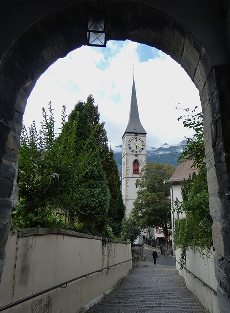 Chur- View to Martinskirche from Obertor